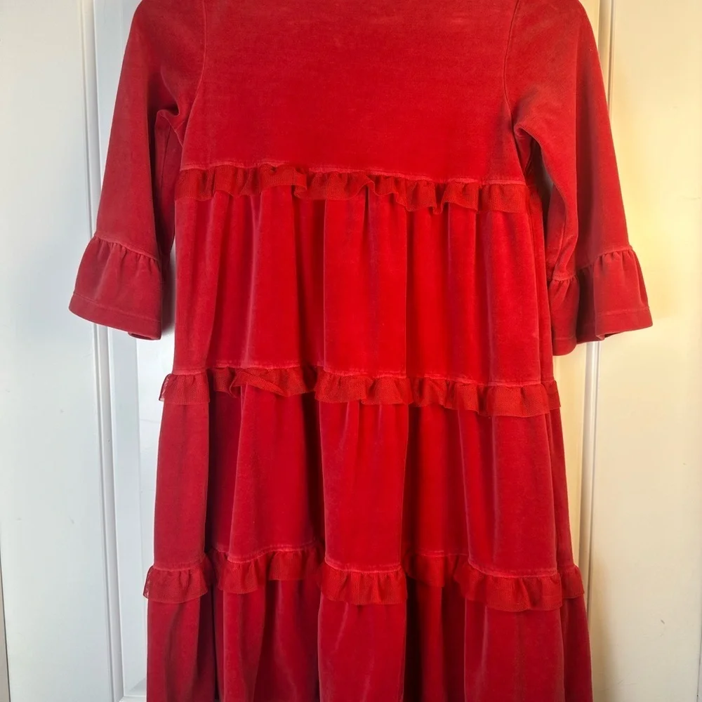 Hanna Andersson Vibrant Red Valentines 💌 Day Tiered Dress